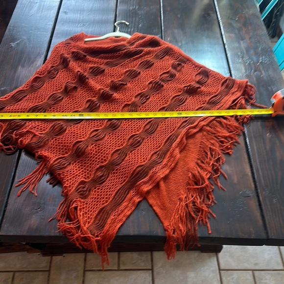 Raj Red Knit Poncho - Picture 3 of 7